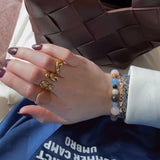 Stora pärlor armband - guldpläterad