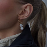 Double pearl hoops - guldbelagt