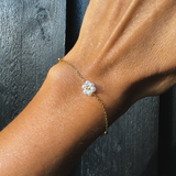 Flower pearl armbånd - guldbelagt