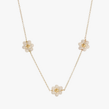 Flower pearl halskæde - guldbelagt