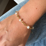 Pearl chain armbånd - guldbelagt