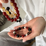 Power beads armbånd - guldbelagt