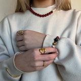 Power beads armbånd - guldbelagt