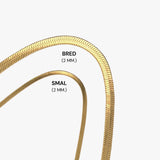 Bred snake armbånd - guldbelagt