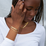 Bred snake armbånd - guldbelagt