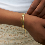 Bred snake armbånd - guldbelagt