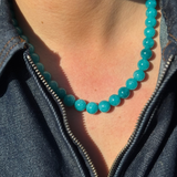 Turquoise bubblegum halskæde - guldbelagt