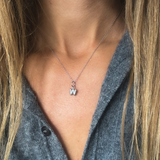 Facetterat ankarhalsband - silverpläterat
