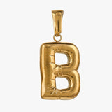 Big letter B charm - guldbelagt