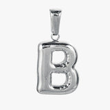 Big letter B charm - sølvbelagt