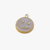 Black smiley charm - guldbelagt