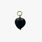 Black stone heart - guldbelagt