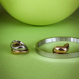 Bubbly wave ring - sølvbelagt