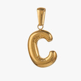 Big letter C charm - guldbelagt