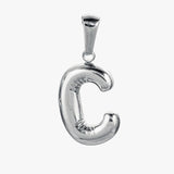 Big letter C charm - sølvbelagt