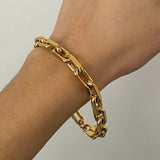 Chunky chain armbånd - guldbelagt