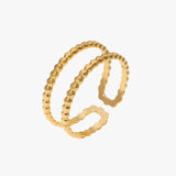 Double dot ring - guldbelagt