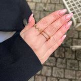 Double dot ring - guldbelagt