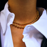 Halsband med guldpärlor - guldpläterat