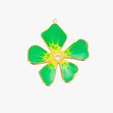 Green bloom charm - guldbelagt