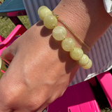 Green bubblegum armbånd - guldbelagt