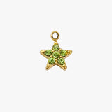Green stardust charm - guldbelagt
