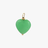 Green stone heart - guldbelagt
