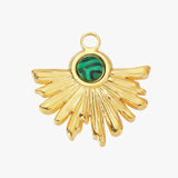 Green sun ray charm - guldbelagt