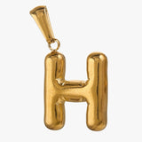 Big letter H charm - guldbelagt