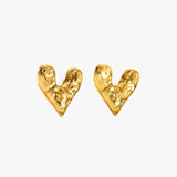 Heartbeat stud øreringe - guldbelagt
