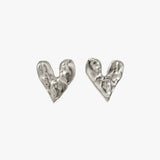 Heartbeat stud øreringe - sølvbelagt