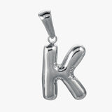 Big letter K charm - sølvbelagt
