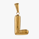 Big letter L charm - guldbelagt