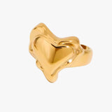Lava heart ring - guldbelagt