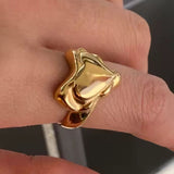 Lava heart ring - guldbelagt