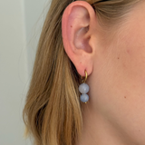 Light blue bubblegum øreringe - guldbelagt