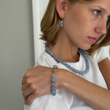 Light blue bubblegum armbånd - guldbelagt