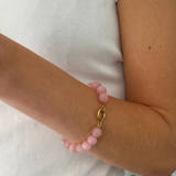 Light pink bubblegum armbånd - guldbelagt