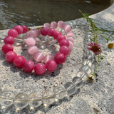 Light pink bubblegum armbånd - guldbelagt