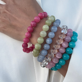 Light pink bubblegum armbånd - guldbelagt