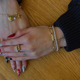 Linked pearl armbånd - guldbelagt