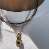 Gem-spänne halsband - guldpläterad