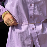 Paperclip mavekæde - guldbelagt