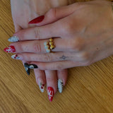 Pearl beads ring - guldbelagt