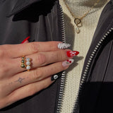 Pearl beads ring - guldbelagt