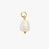 Pearl drop charm - guldbelagt