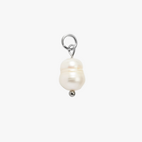 Pearl drop charm - sølvbelagt