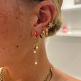 Pearly stjärnörhängen - guldpläterade