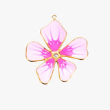 Pink bloom charm - guldbelagt