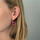 Pink bubblegum øreringe - guldbelagt